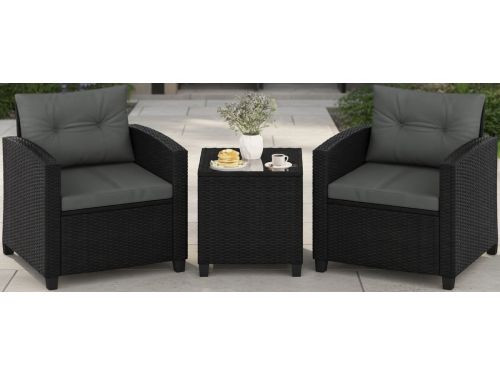 Rotan Tuinmeubelset 2 Personen met Kussens - Balkon Bistroset met