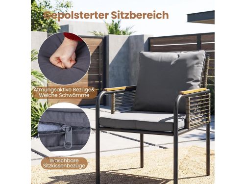 Rotan Tuinmeubelset 3-delig - Meuble Paris Balkonset met Tafel en