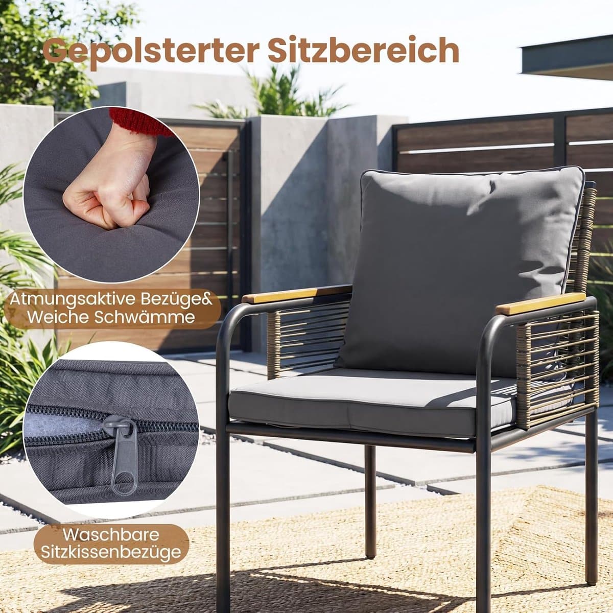 rotan tuinmeubelset 3 delig meuble paris balkonset met tafel en