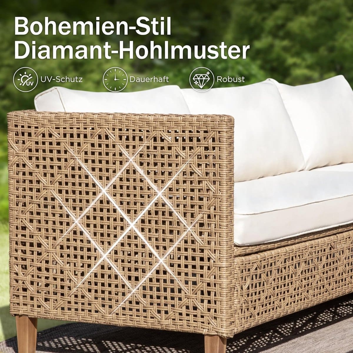 rotan tuinmeubelset 4 persoons 3 delig balkon en terrasmeubilair met chaise