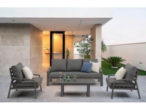 Ruime Loungeset Lincoln 5-persoons Stoel-Bank Tuinset Antraciet Aluminium - 62317