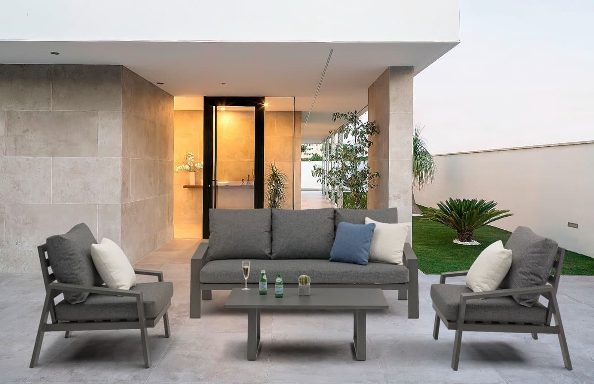 ruime loungeset lincoln 5 persoons stoel bank tuinset antraciet aluminium 62317