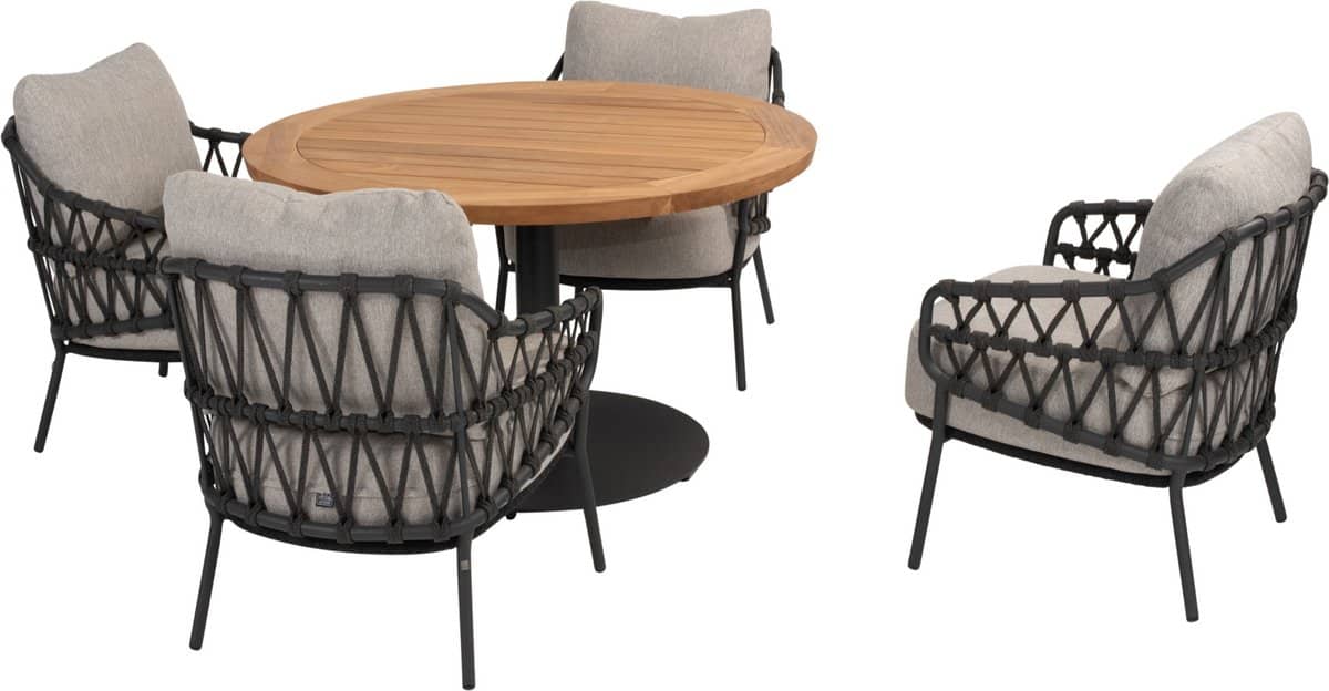 saba calpi low dining tuinset 5 delig 130 cm rond
