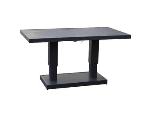 Saigon dining tuintafel aluminium antraciet in hoogte verstelbaar 136x72xH51/78 cm
