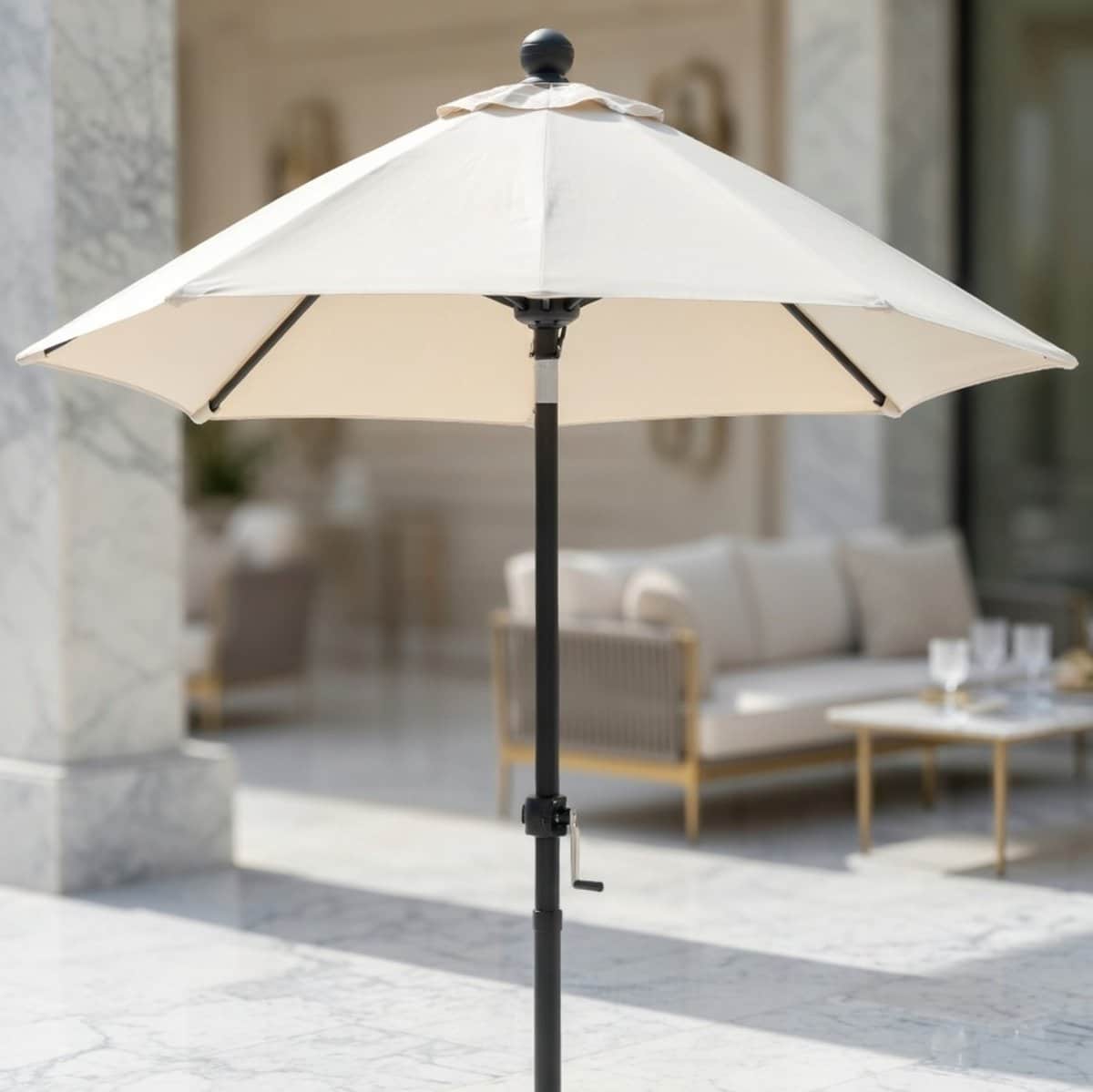 salerno mezza balkonparasol 150×150 cm vierkant kantelbare zweefparasol met