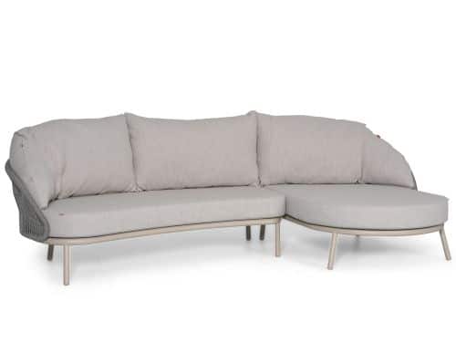 Santika Pebble hoek loungeset organisch (open bank rechts, chaisse longue links)