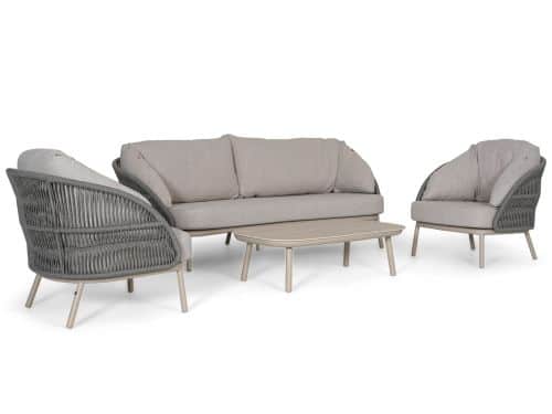 Santika Pebble stoel-bank loungeset 4-delig