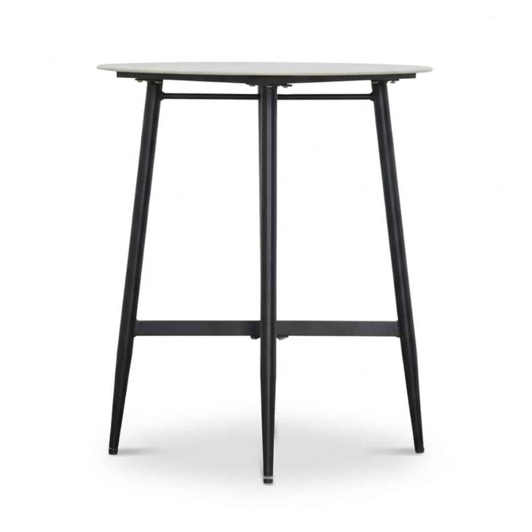 santos dining bartafel 4 personen | sintered stone + aluminium | marble grey | 90cm rond