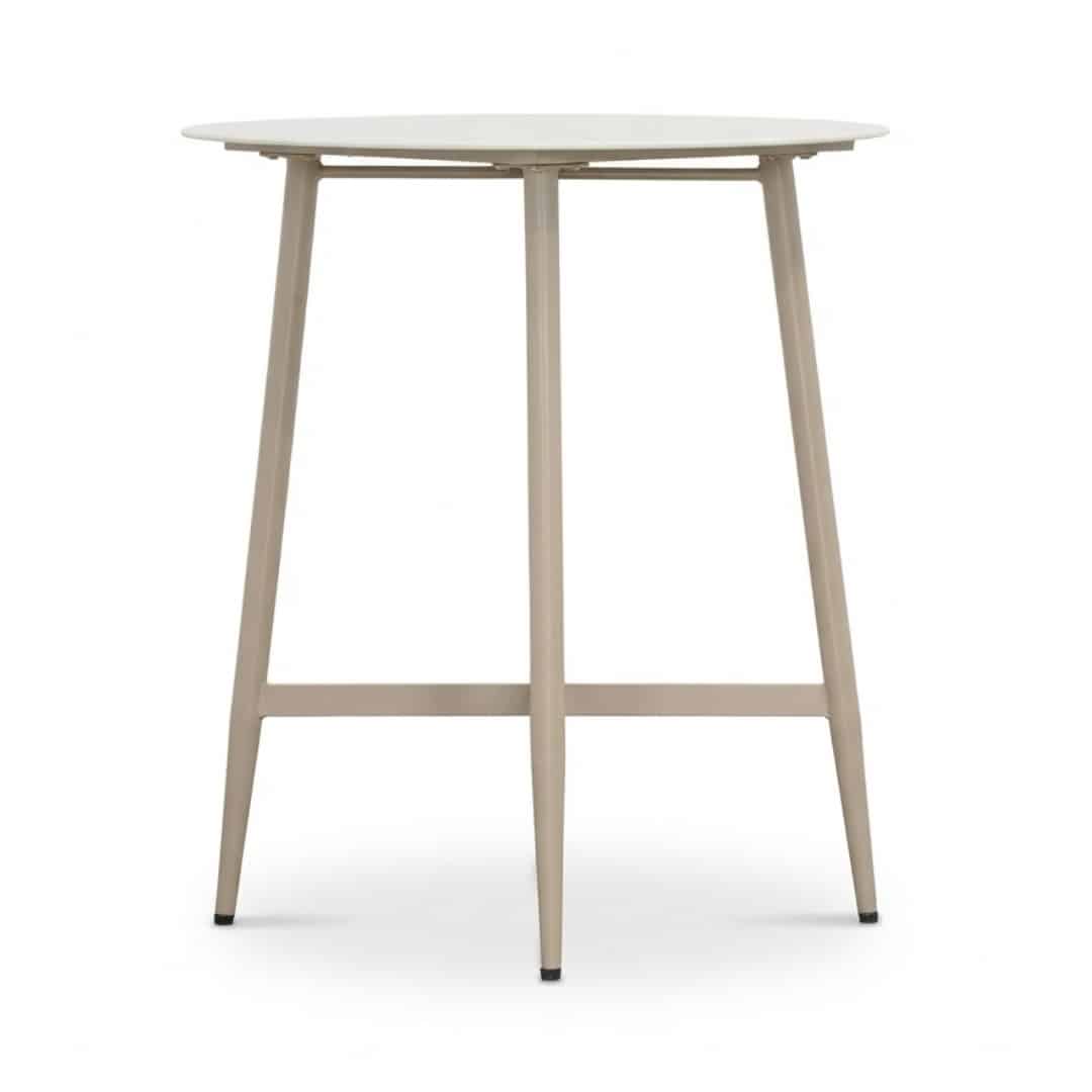 santos dining bartafel 4 personen | sintered stone + aluminium | marble latte | 90cm rond
