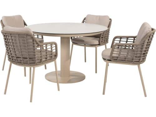 Sarah Puglia dining tuinset 120xH75 cm 5 delig keramiek latte