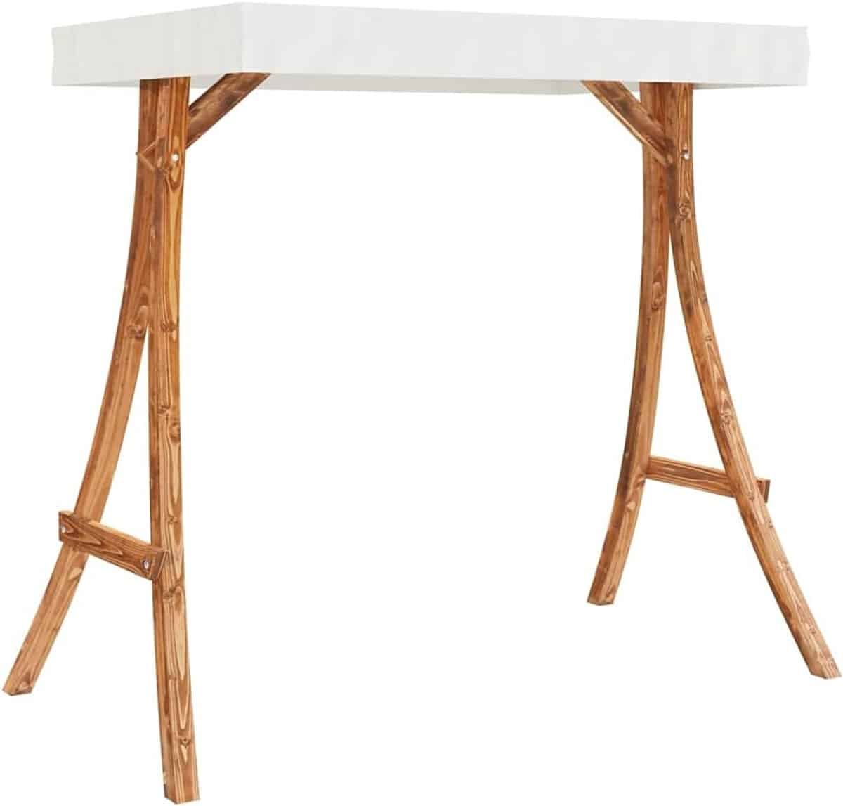 schommelframe gebogen hout schommelbank standaard ontspannen buiten genieten