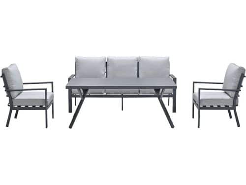 Sergio lounge-dining sofa set - 4-delig - carbon black