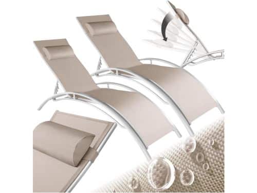 Set ligbedden - Zonnestoelen tuinstoelen - Buiten ontspannen - 5-voudig