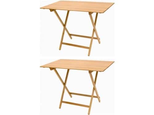 Set van 2 Klaptafels Beer Boomhout 80x60cm - Ruimtebesparend Binnen