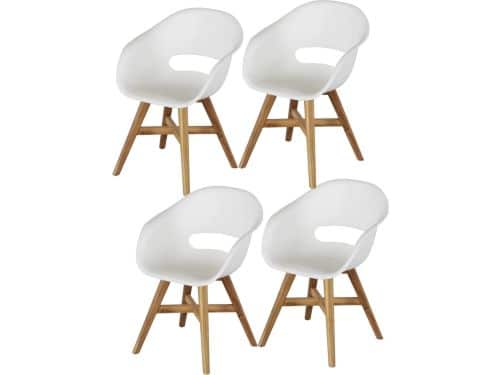 set van 4 Karlstad dining kuipstoel kunststof wit