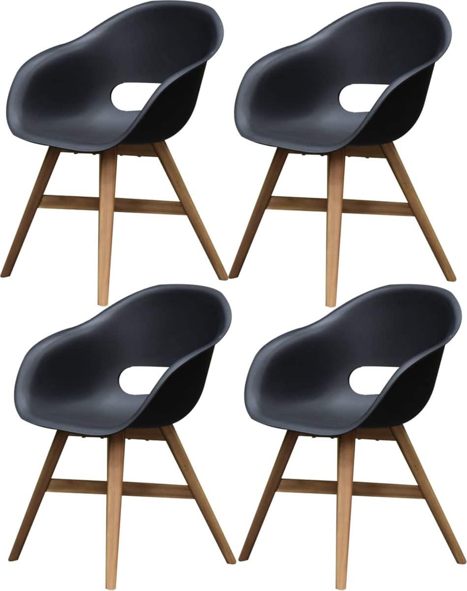 set van 4 karlstad dining kuipstoel kunststof zwart
