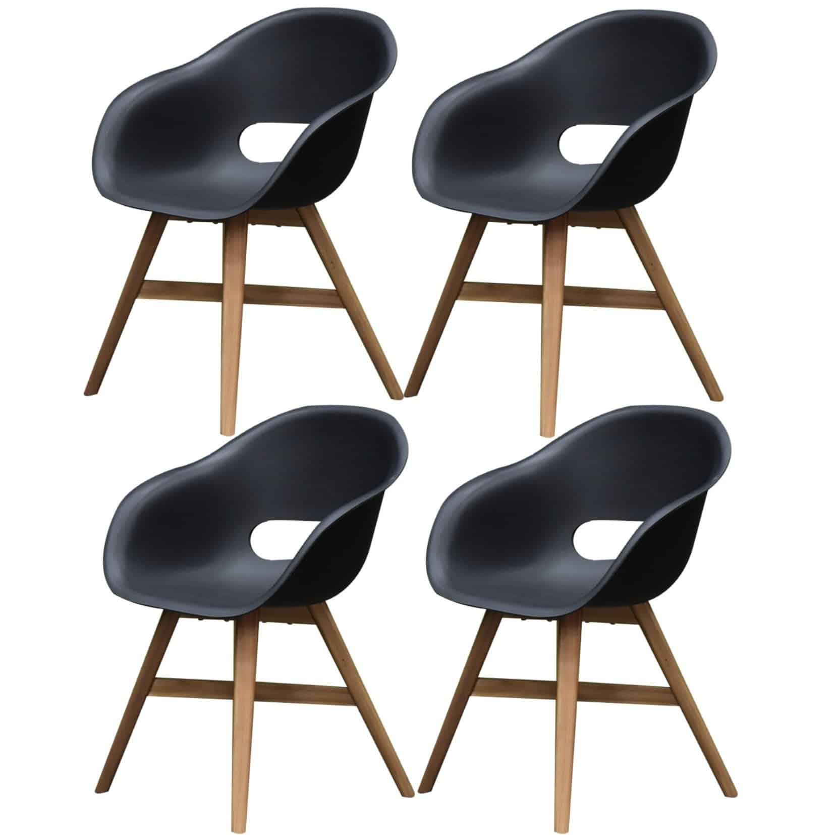 set van 4 karlstad dining kuipstoel kunststof zwart