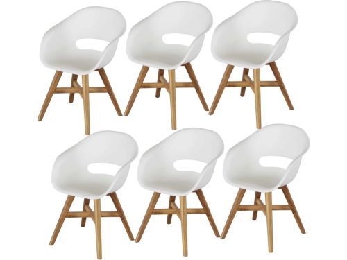 set van 6 Karlstad dining kuipstoel kunststof wit