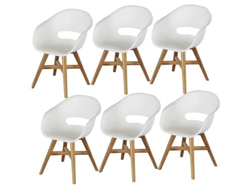 set van 6 Karlstad dining kuipstoel kunststof wit