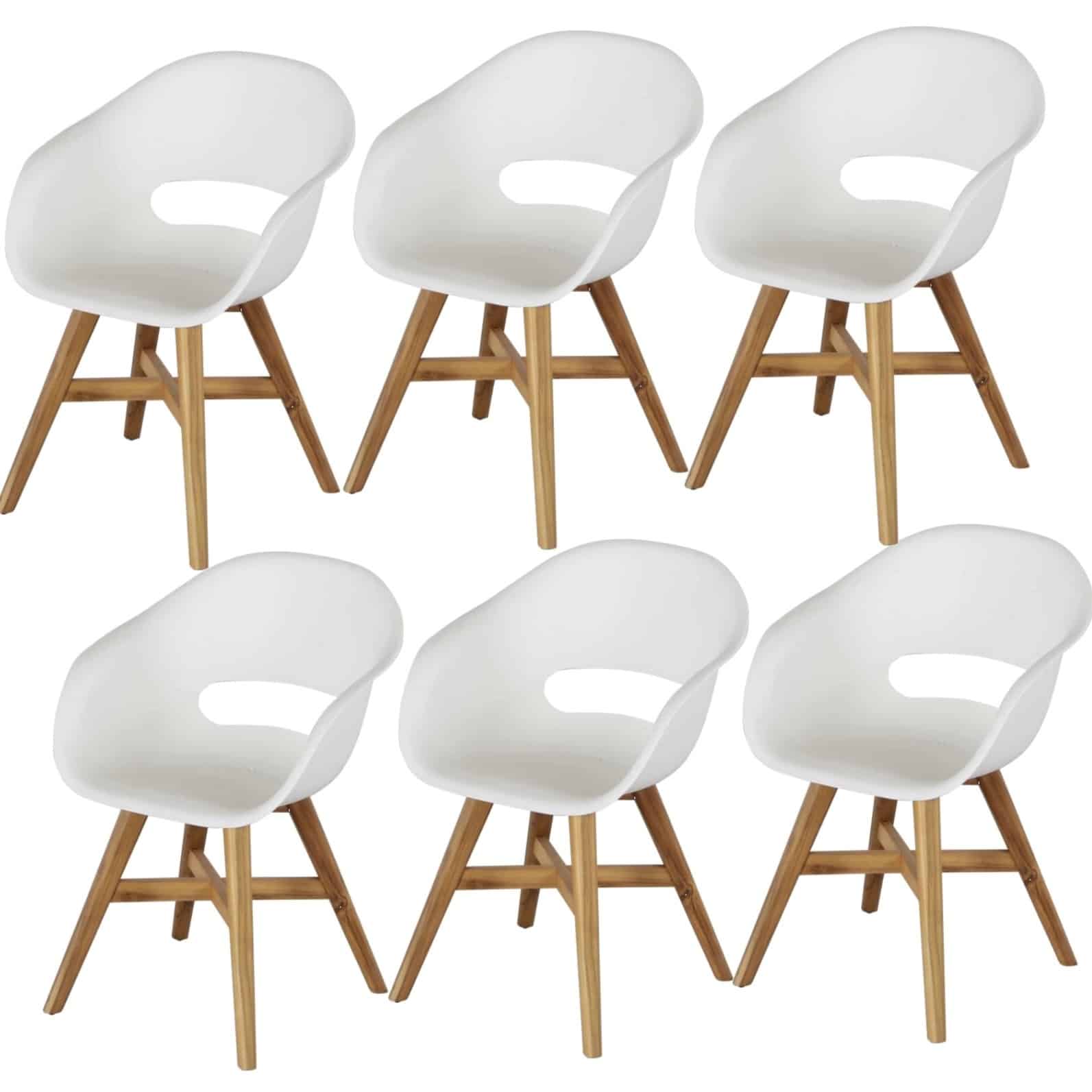 set van 6 karlstad dining kuipstoel kunststof wit