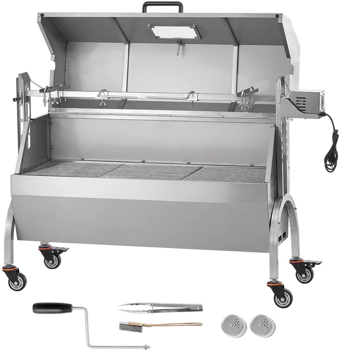 seth select houtskool spit grill, rotisseriegrill, draaispit barbecue