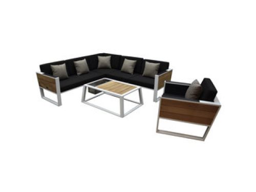 Showroommodel Higold York hoek loungeset 5 delig wit aluminium
