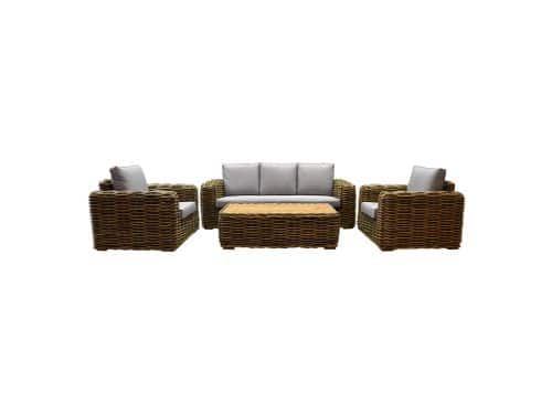 Showroommodel Sumatra stoel-bank loungeset 4-delig naturel rotan
