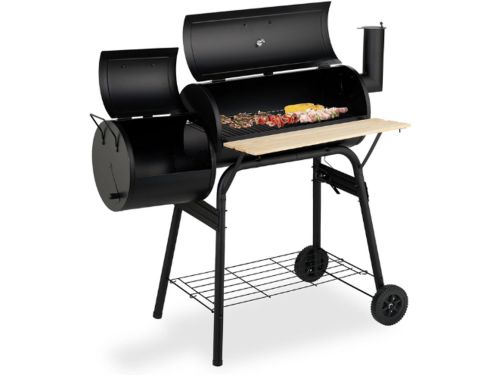 Smoker Barbecue Met Deksel - Houtskool BBQ - Met Houten