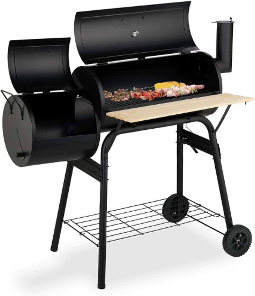 smoker barbecue met deksel houtskool bbq met houten