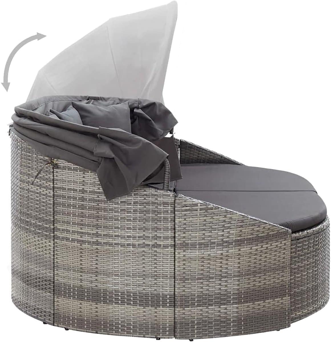 solar island luxe 2 persoons ligbed met zonnescherm en kussens 60