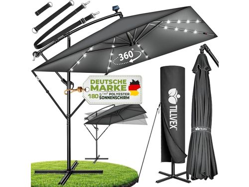 Solaris Pro Luxe Vierkante Zweefparasol - 235 x 235 cm