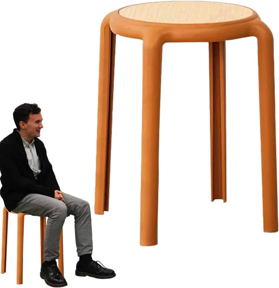 stapelbare kruk ronde stoelen ruimtebesparend opbergen sterke