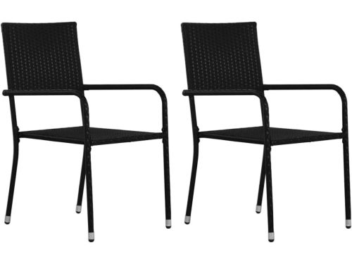 Stapelbare Tuinstoel - Polyrotan Stoel - Buiten Dineren - Weerbestendig