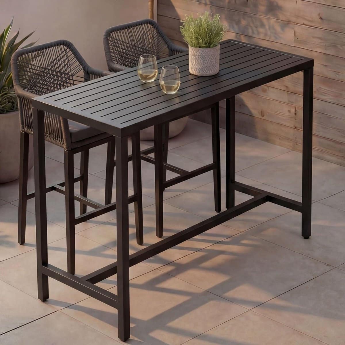statafel outdoor bartafel tuin buitenontspanning verstelbare voetkappen