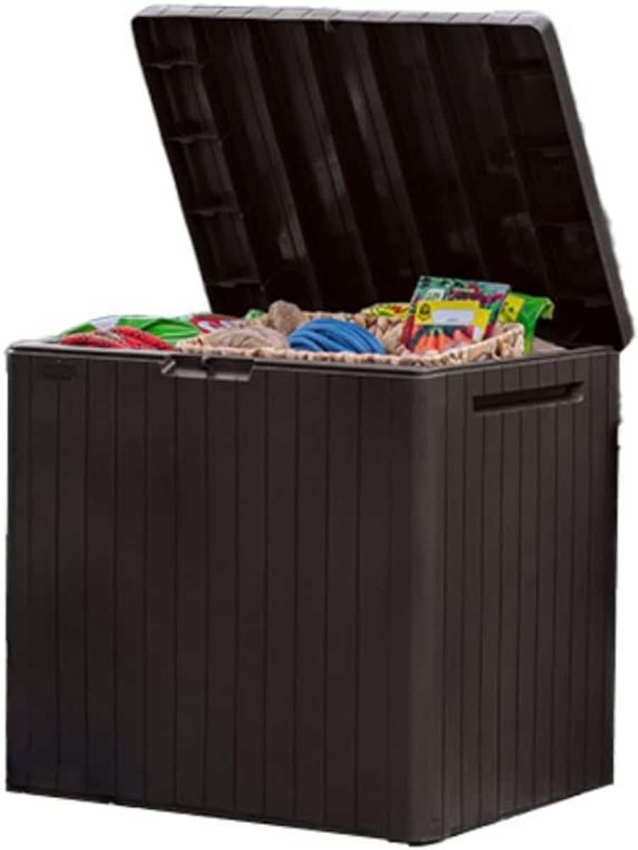 stevige tuinopbergbox 30 gallon voor kussens en buitenaccessoires