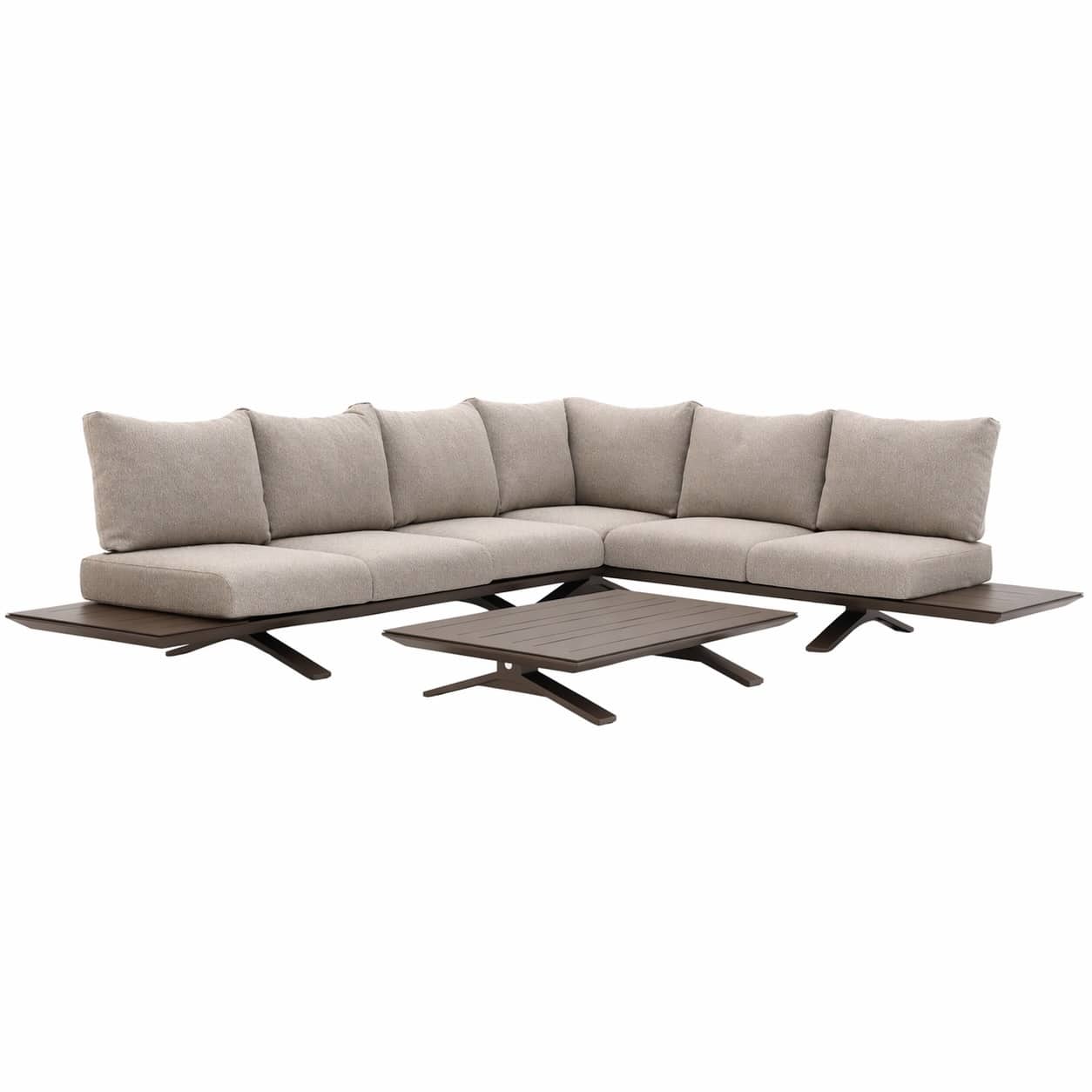 stockholm hoek loungeset 3 delig bronze | pebble desert bouclé suns