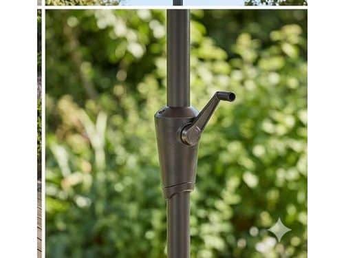 Stokparasol 274 cm rond - kantelbare tuinparasol met zwengelmechanisme en