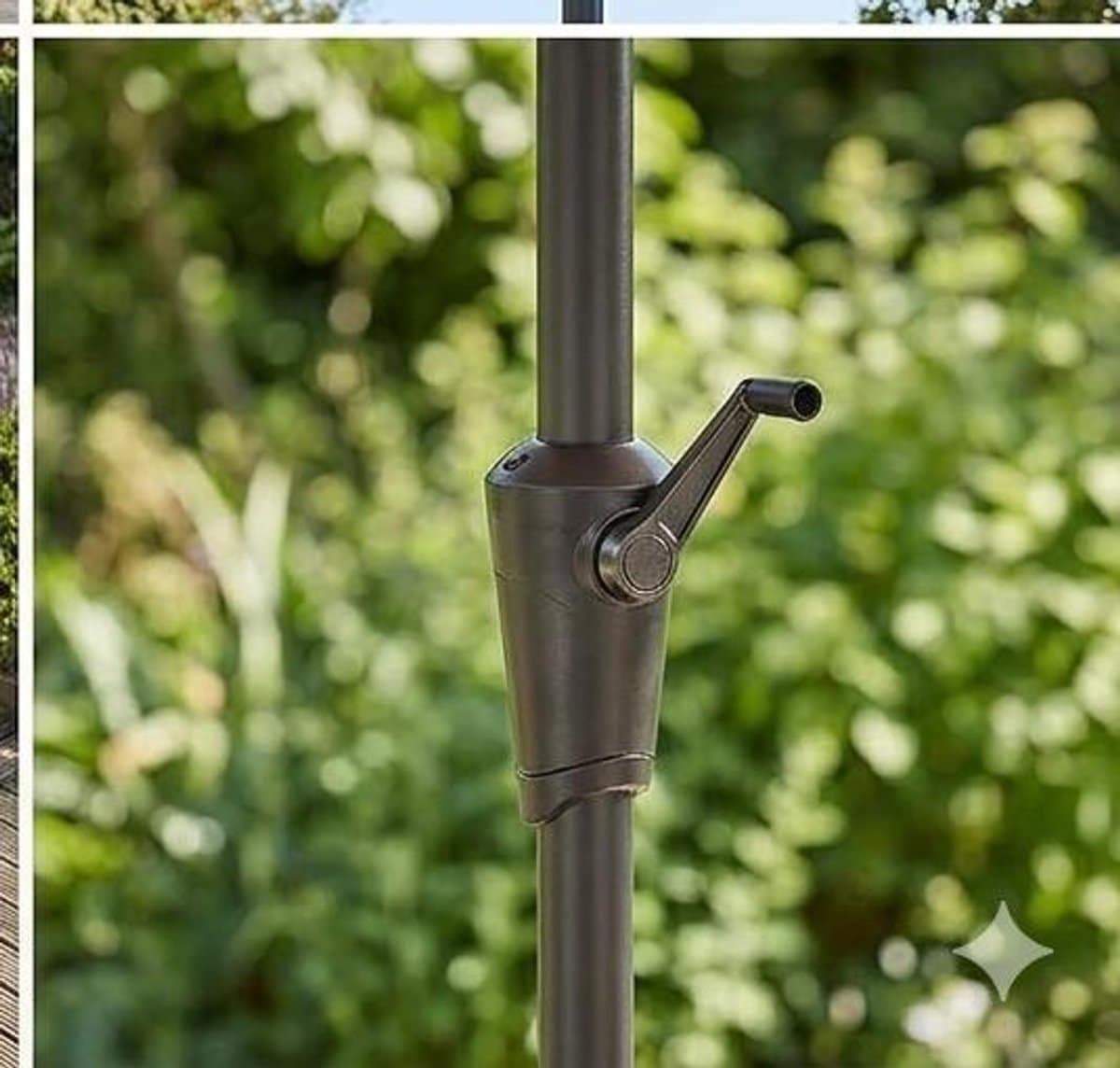 stokparasol 274 cm rond kantelbare tuinparasol met zwengelmechanisme en