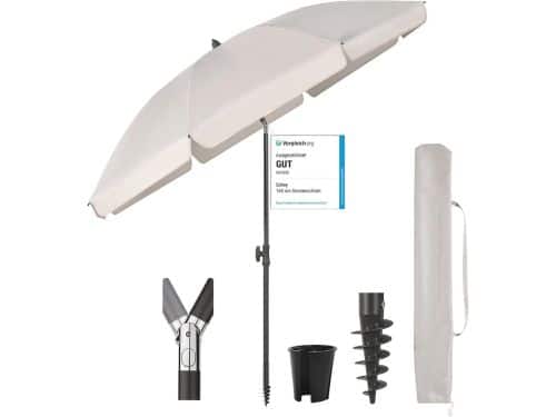 Strandparasol met Grondpen, Parasolhoes en Haak - Stabiele en Verstelbare