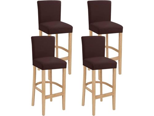 Stretchy Barkruk Hoezen met Rugleuning, 4 Stuks, Wasbaar