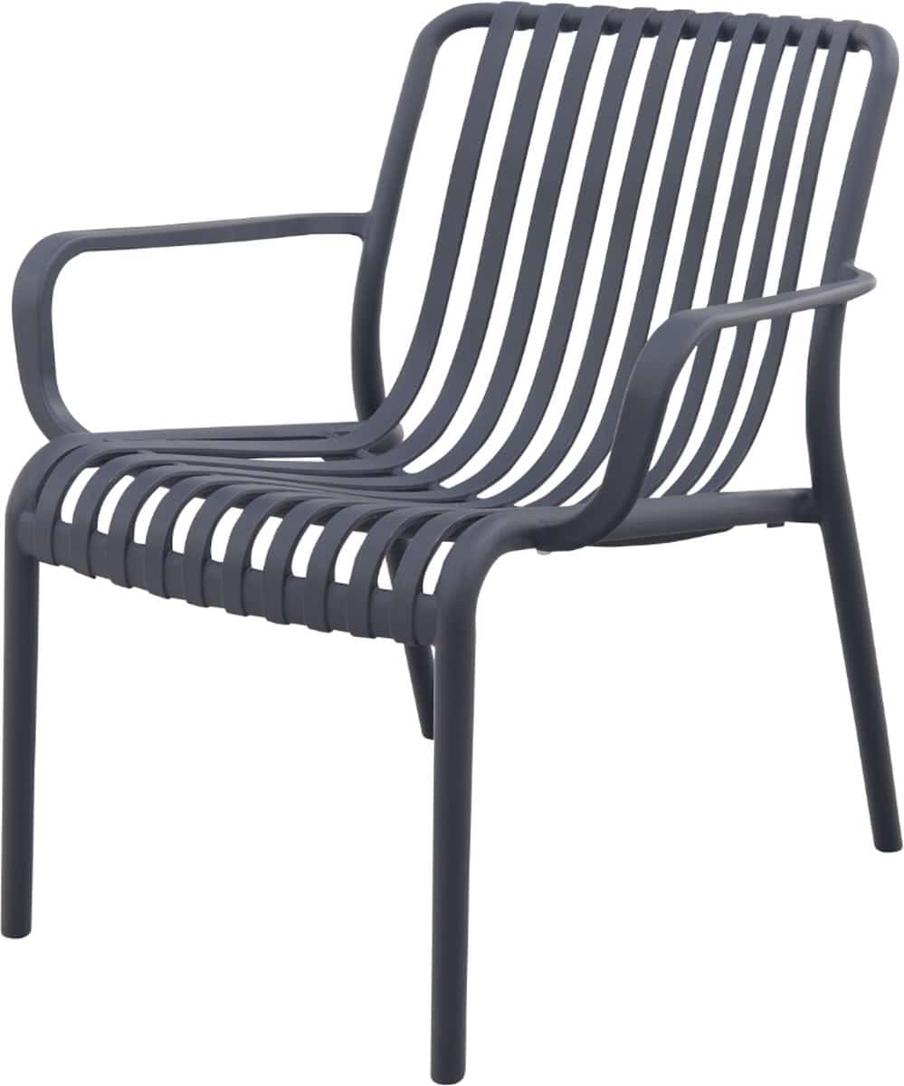 stripe loungestoel stapelbaar antraciet