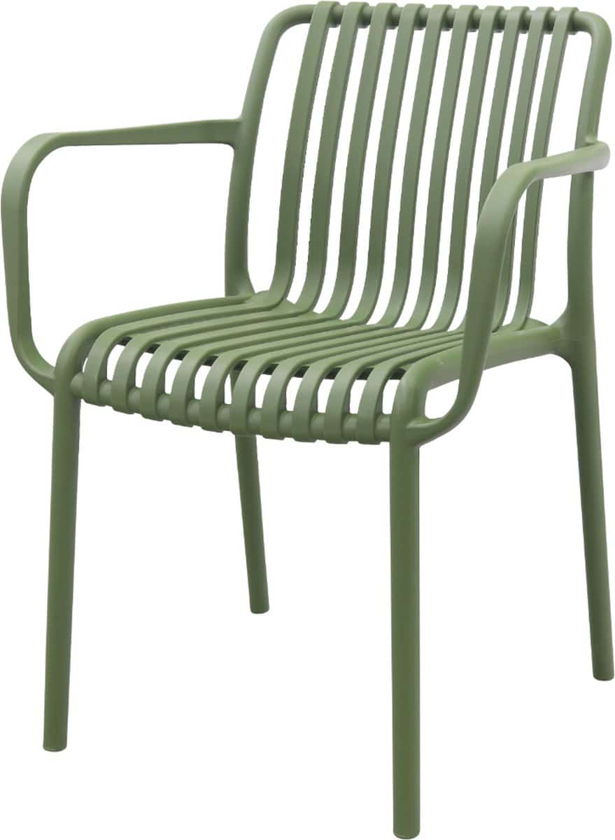 stripe stapelbare tuinstoel mosgroen
