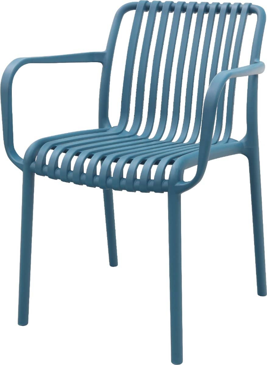 stripe stapelbare tuinstoel ocean blue