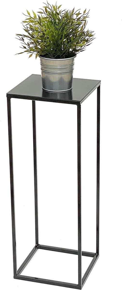 stunq® moderne bloemenkruk zwart vierkante plantenstandaard en bijzettafel hoogte