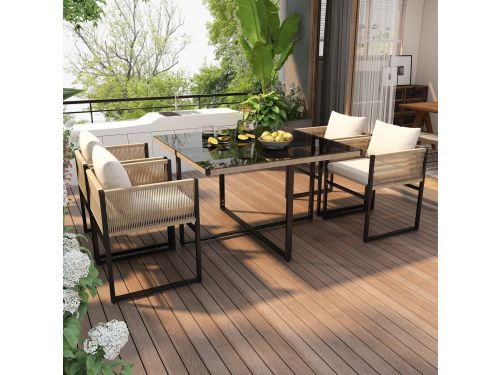 Sweiko Tuin eetgroep 5 pcs. Zitgroep met 1