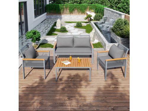 Sweiko Tuin lounge set, tuinmeubelset met comfortabel kussen