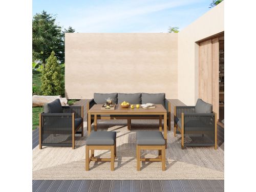 Sweiko Tuin loungeset - 6-delige dining set - 3 zits