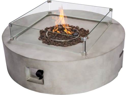 Teamson Home Ronde Beton Propaan Gas Vuurtafel - Vuurkorf Buiten