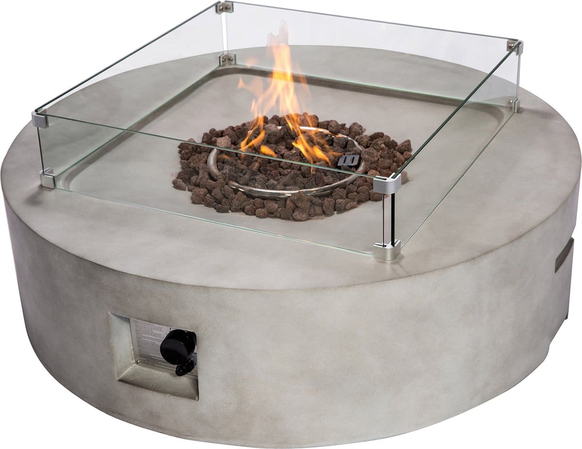 teamson home ronde beton propaan gas vuurtafel vuurkorf buiten
