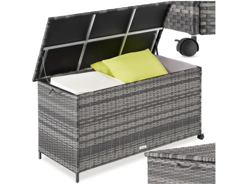 tectake® Wicker Opbergbox - 253 L - Kussenbox voor Buiten